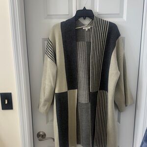 JODIFL Gray and Cream oversized Cardigan